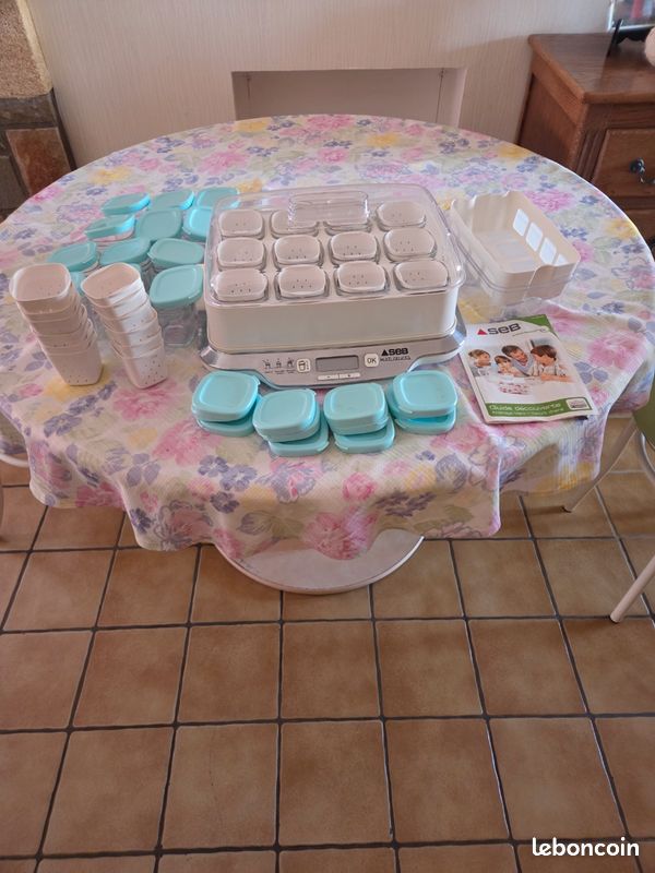 Yaourtiere seb multidelice 12 pots +12pots+bac a fromage blanc+,égouttoir faisselle pour les 24 pots +24 couvercles (image 3)