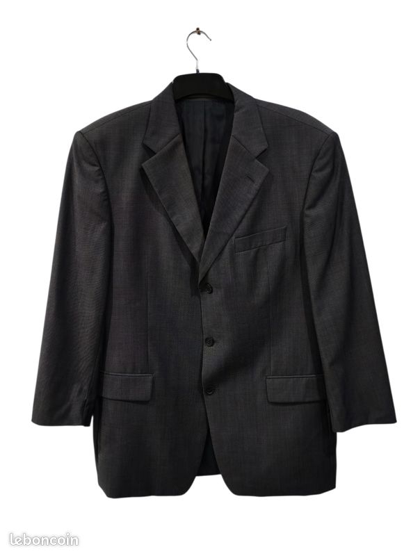 Blazer / Veste costume Hugo Boss 3 boutons gris anthracite en laine coupe ample taille 52 (image 1)