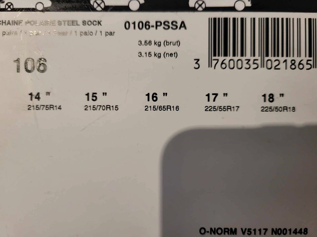 Chaînes neige Steel Sock 106 Polaire (215/65R16)