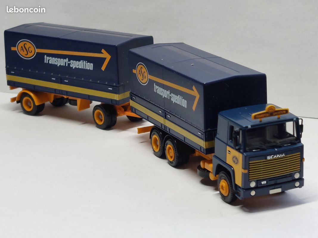 Modèle Réduit Camion Albedo Scania 111 - Échelle HO 1/87 - Coffret Scandinavie - État Neuf Rare