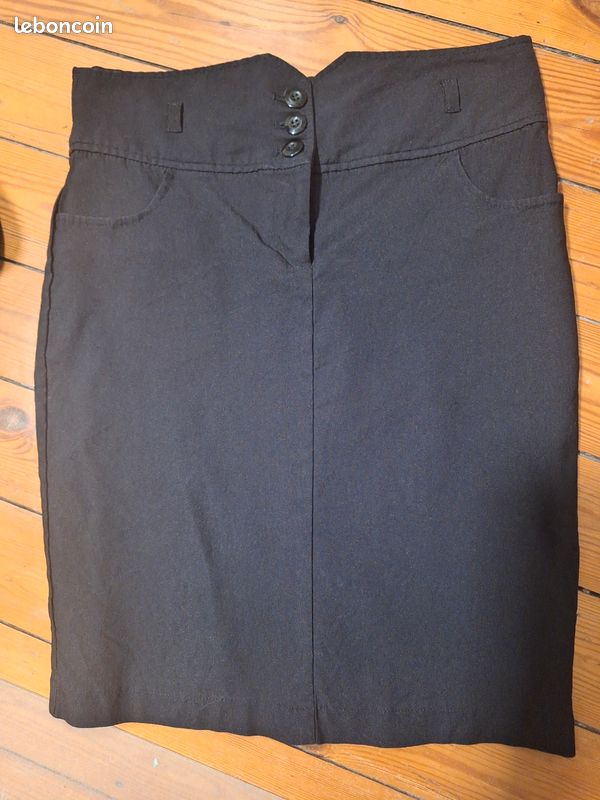 Jupe Crayon Grise Taille 36 MIM - Occasion En Excellent état - Longueur Courte