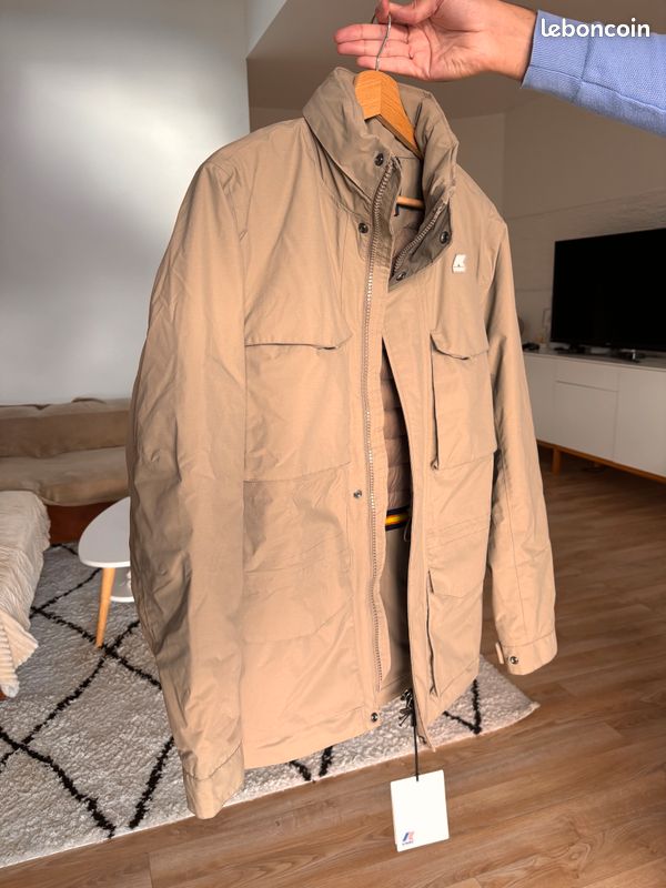 Manteau K Kway Parka Homme Thomas Bonded Parka K Way Kaki Parka