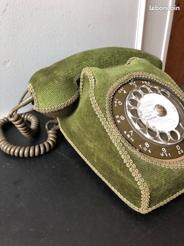 Téléphone Vintage Socotel S63 Kaki – PTT CTD Paris – Fonctionne Avec Box Fibre