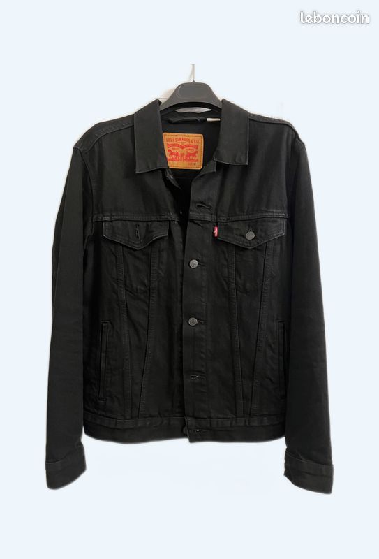 Blouson Homme Levi Strauss noir coton. Taille M. Excellent état. Quatre poches extérieures. Deux poches intérieures (image 1)