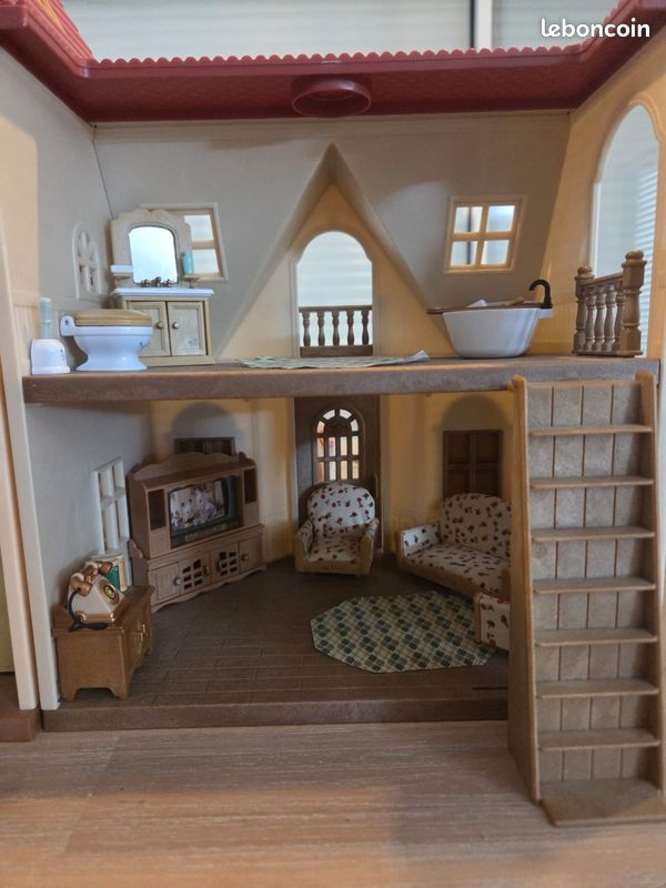 Maison aux 3 histoires et cosy cottage sylvanian + meubles (image 5)