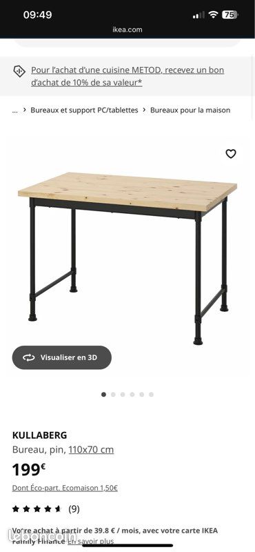 Pieds de bureau ikea kullaberg (image 1)