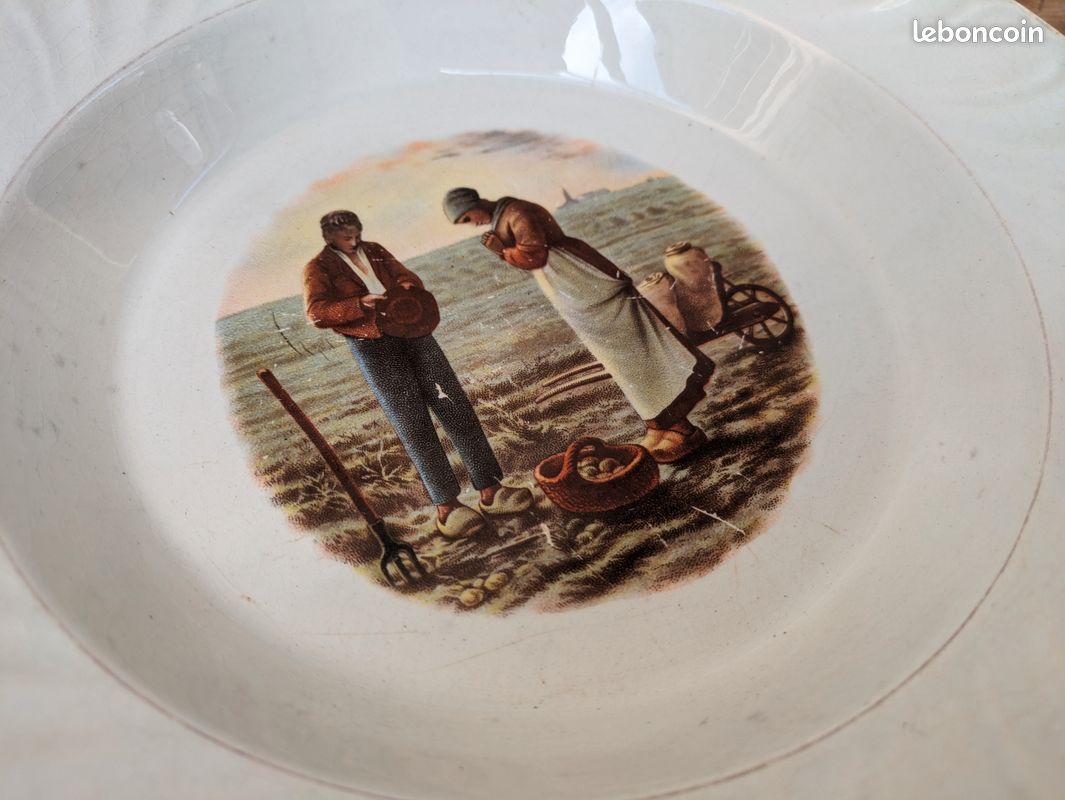 Ancienne assiette creuse Opaque Lunéville France (image 6)
