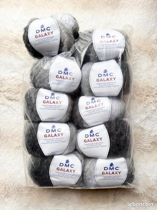 Lot De 10 Pelotes De Laine Bouclée Gris Anthracite Fabriquées En France - Idéal Tricot, Crochet, Projets Lainage