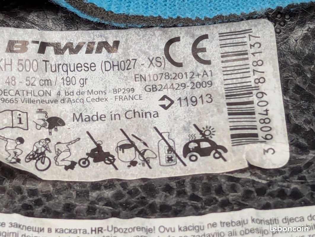 BTWIN Casque velo enfant 500 bleu (image 3)