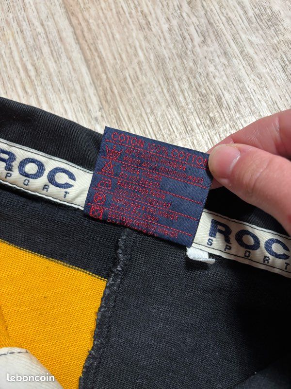 Maillot Rugby Vintage ROC SPORT - N°8 - Jaune/Noir - Taille XL - Made In France