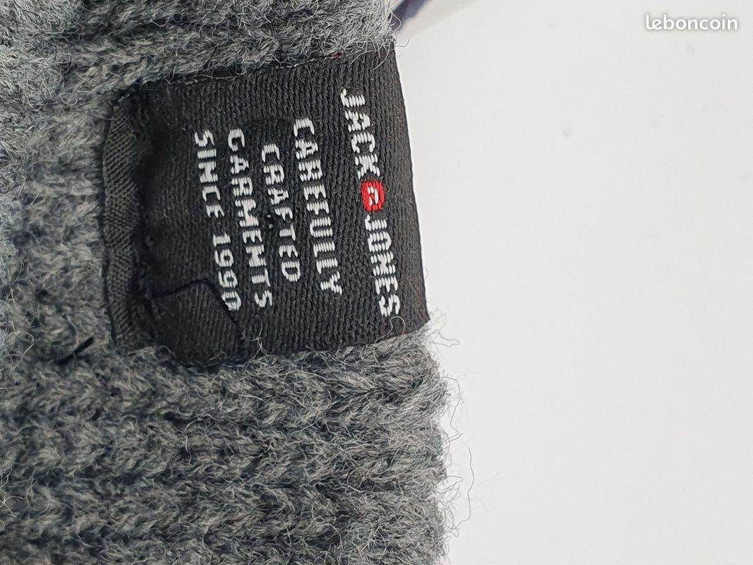 JACK & JONES - Gants en maille - Gris chiné - Compatibles écrans tactiles - Idéal hiver - Voir photos (image 3)