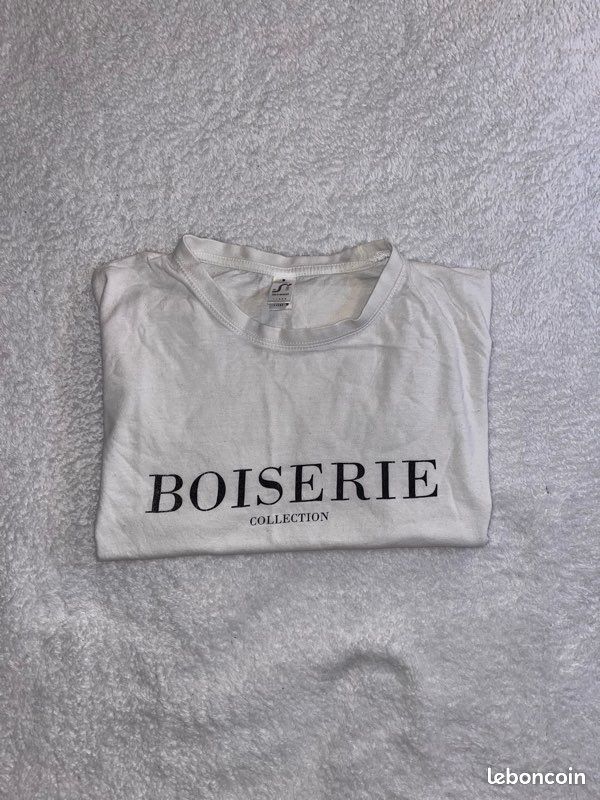 T-shirt homme blanc avec écriture boiserie collection (image 4)