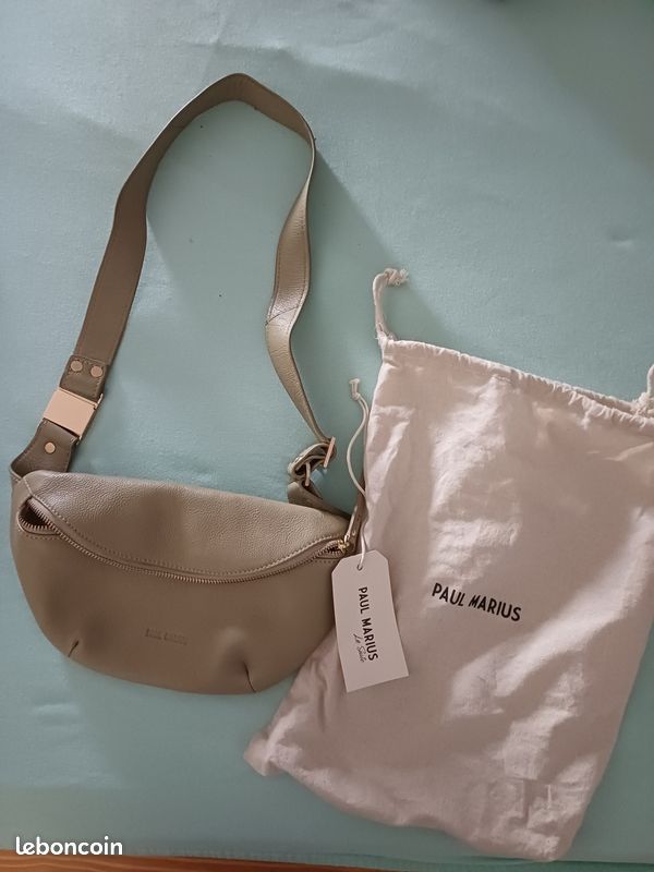 Sac banane cuir paul Marius vert clair (image 1)