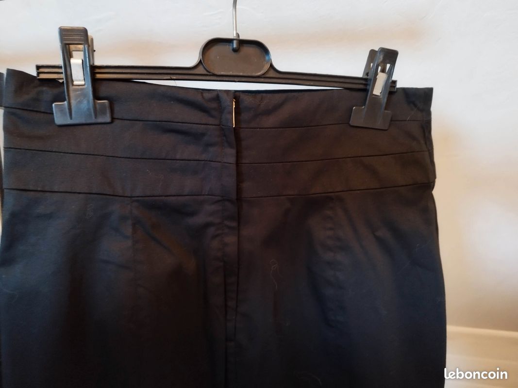 Jupe Droite Noire Femme - Taille L - Coton élasthanne - Parfaite Pour Le Bureau Ou Soirée