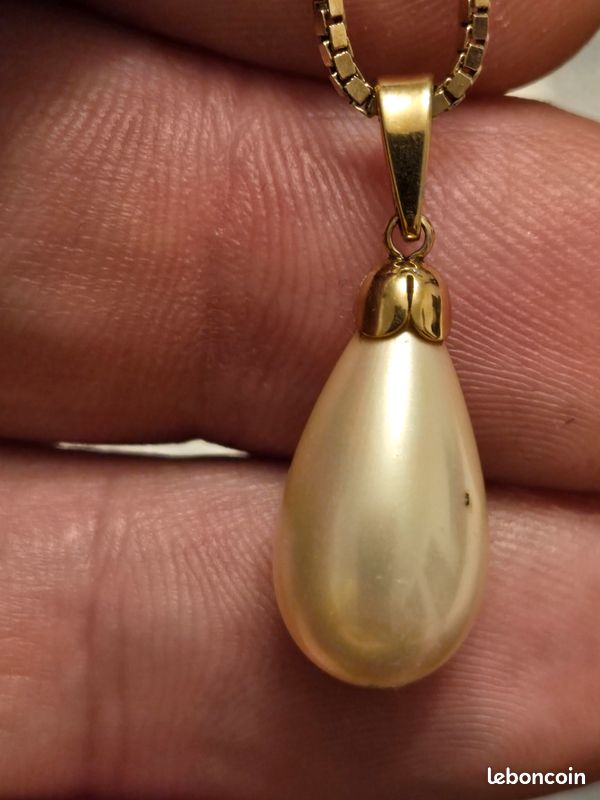 Chaîne Vintage En Argent Plaqué Avec Pendentif - Bijou Ancien - Occasion
