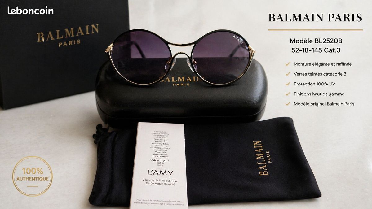 Lunettes de soleil Balmain Paris BL2520B C03 – Neuves avec accessoires (image 1)