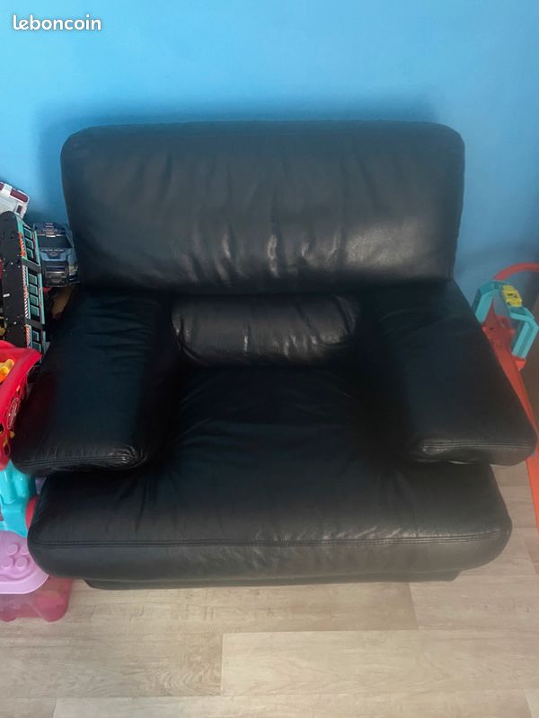 Fauteuil, cuir, center (image 1)