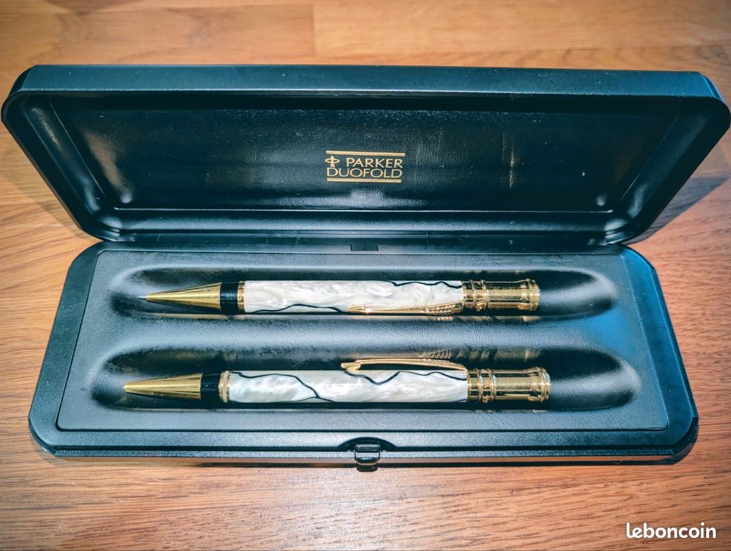 PARURE DUO YVES Saint Laurent Stylo Bille /Roller - NEUF chrome mat EUR 125,00 - FR