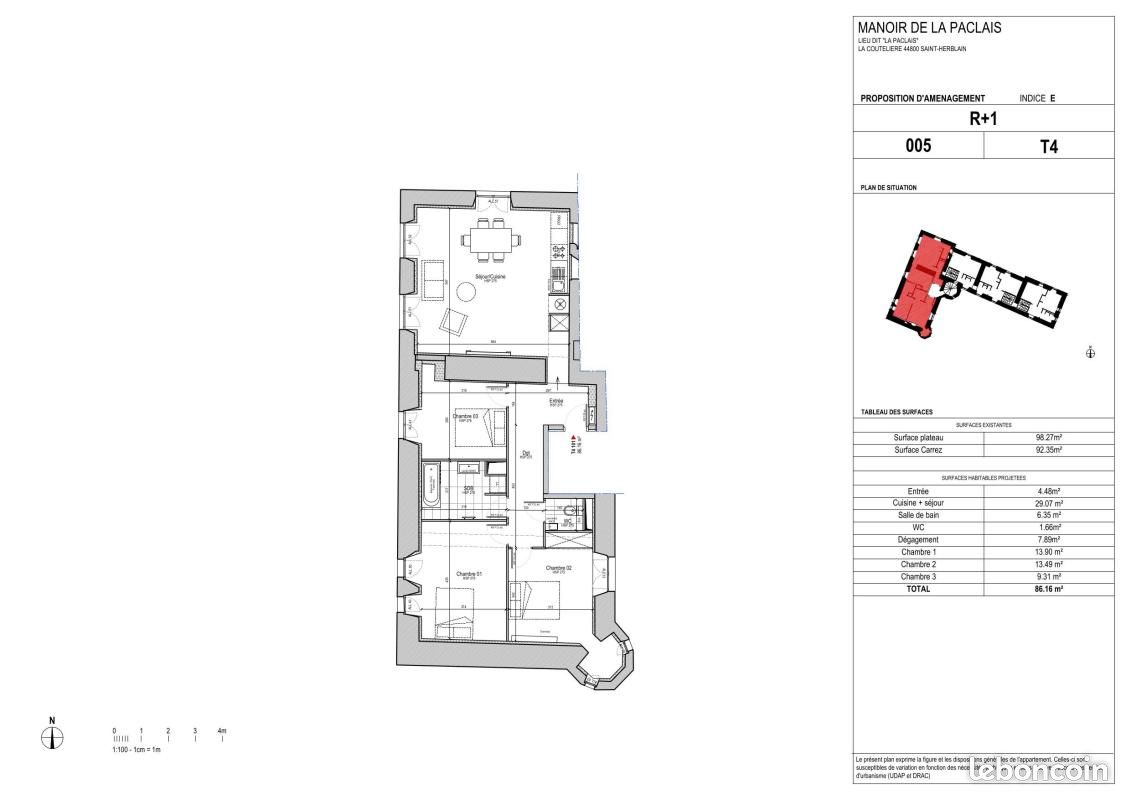 Appartement 4 pièces 85 m² à Saint-Herblain