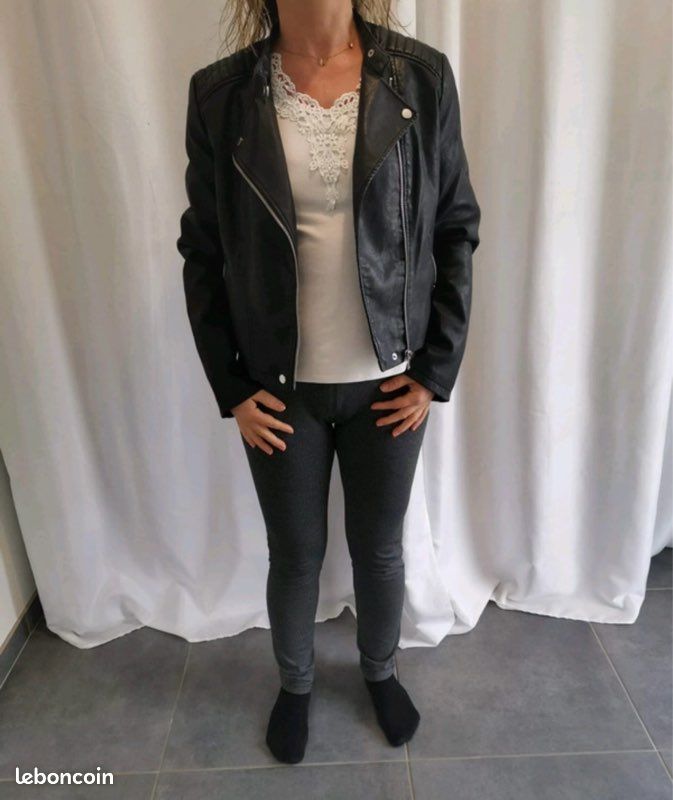 Cuir Jennyfer Collection Outerwear Jennyfer Veste En Cuir Jennyfer