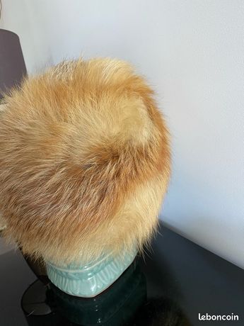 Toque En Daim Et Fourrure De Renard Vintage, Modèle Année 1978 - Taille 58, Style Rétro