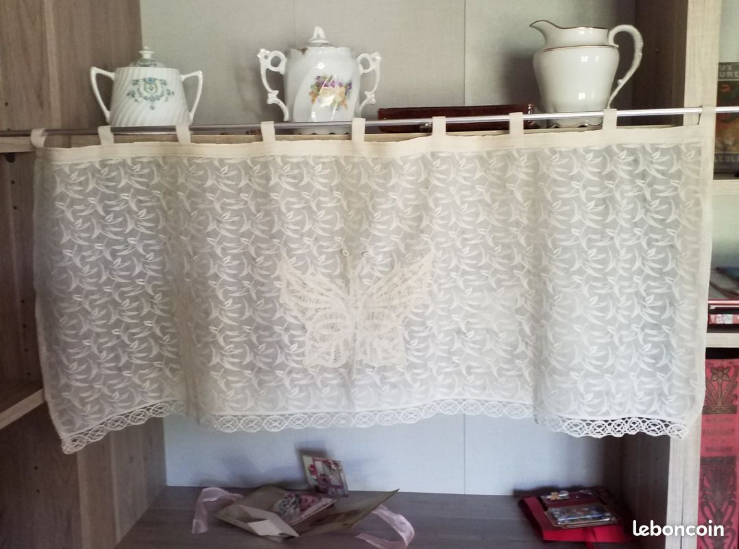 1 Rideau en tulle beige Papillon (image 1)