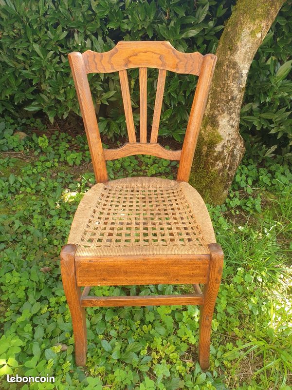 Lot 6 chaises anciennes bois (image 1)