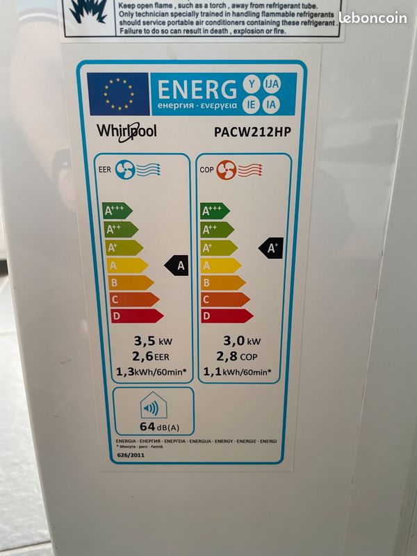 Climatiseur Mobile Réversible Whirlpool PACW212HP (image 3)