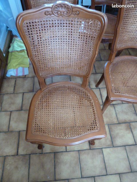 4 chaises bois assisse en paille (PLOEMEUR - 56) (image 2)