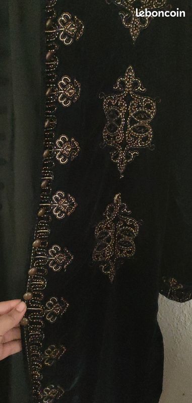 Manteau Zara velours brodé perle (image 3)