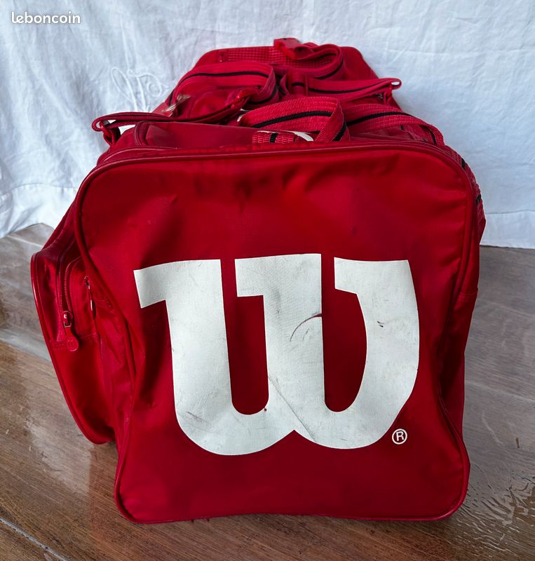 Grand Sac De Voyage Vintage HEAD - Capacité 100L+ - Tennis Sport - Bordeaux/Rouge