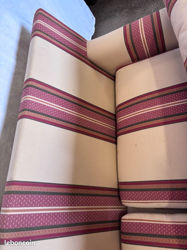 [PAIRE DISPONIBLE] Canapé 2/3 Places – Style Classique à Rayures (image 15)