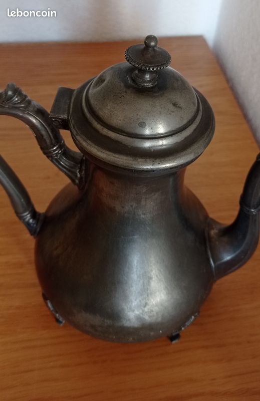 Cafetière théière anglaise en étain XIXème (image 5)