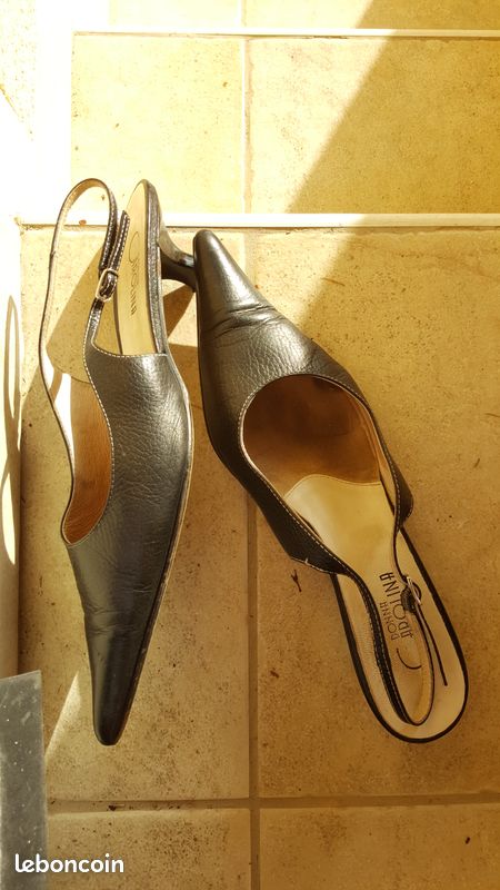 Chaussures cuir Femme-Talons 4cm--T41-Noir-DONNA CAROLINA-TBE