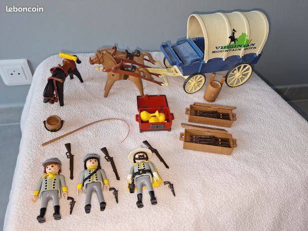 PLAYMOBIL VINTAGE (1994) Chariot Sudiste Et 2 Sudistes+ Accessoires EUR