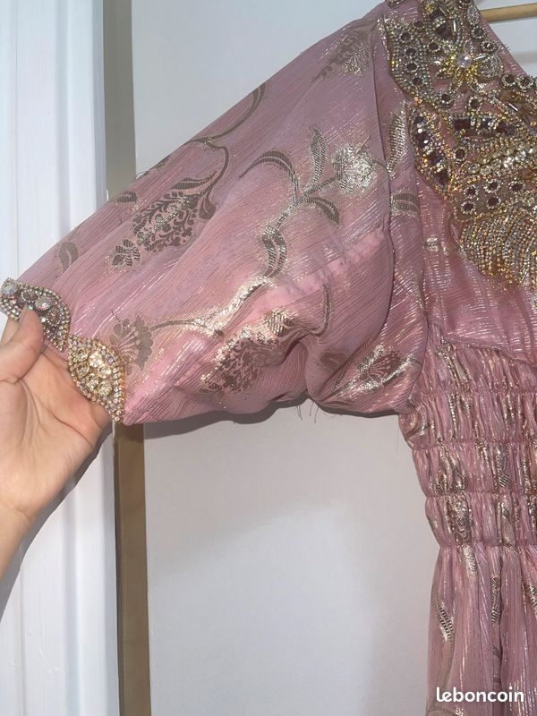 Robe oranaise blouza saumon dorée (image 3)