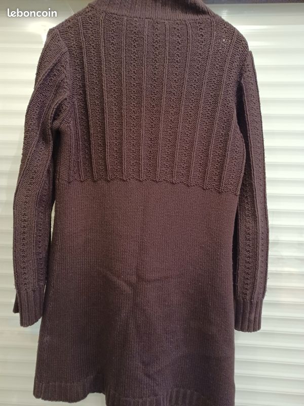 Long cardigan, marron, femme. Taille L (image 3)