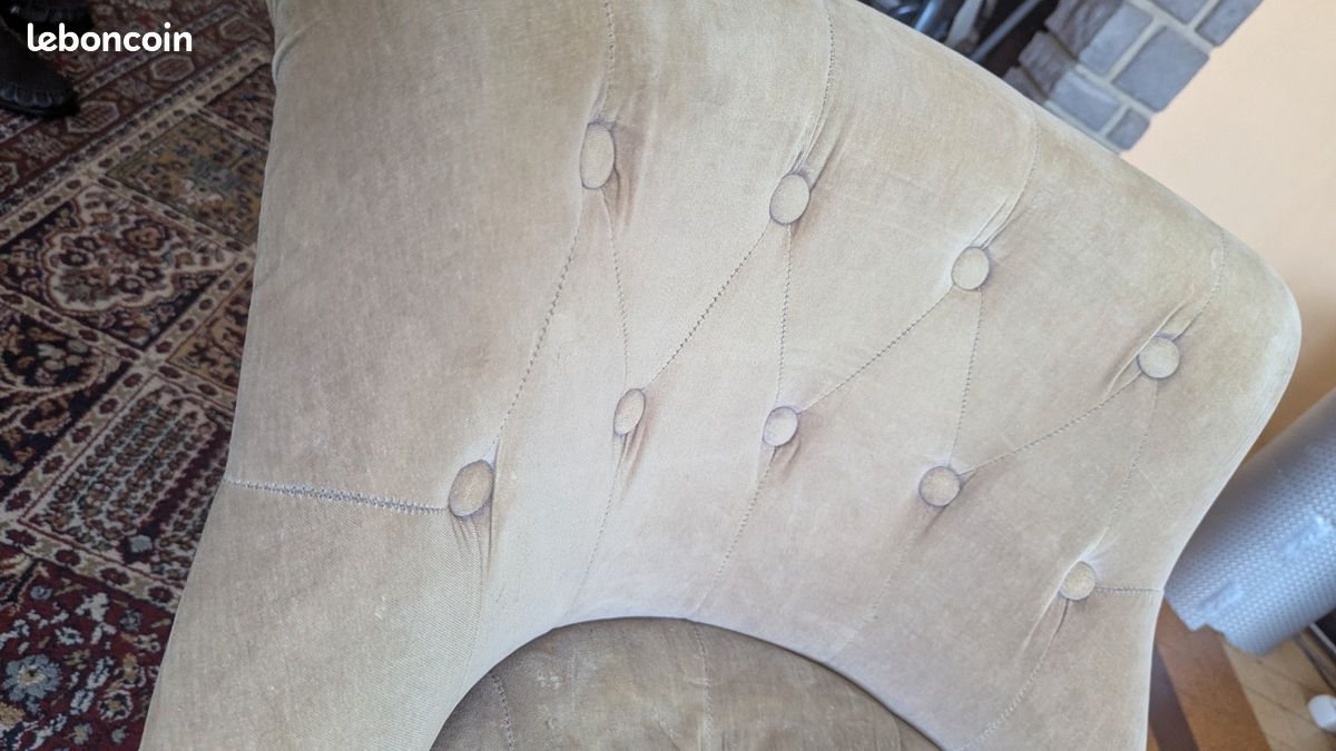 Fauteuil crapaud velours - gris (image 6)