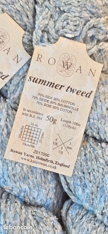 Rowan Summer Tweed bleu ciel x 10 (image 3)