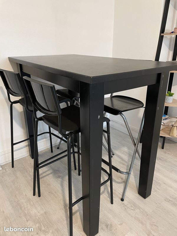 Table haute + 4 chaises (image 1)