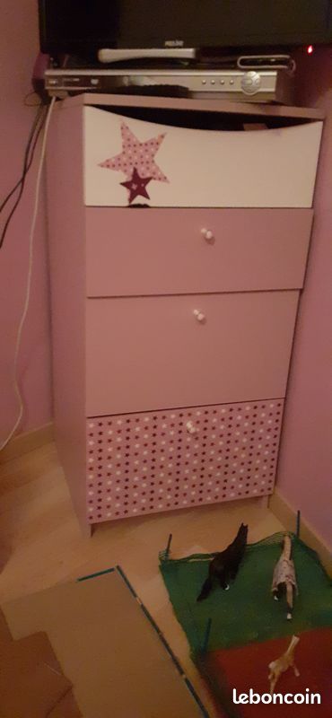 Armoire chiffonnier fille + chevet (image 1)