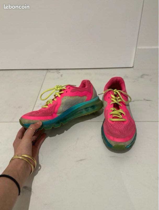 Basket Nike Air Max 2014 rose néon jade Chaussures