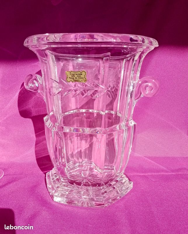 Seau à Glace Cristallerie De Lorraine Chrome Ice Bucket Bon