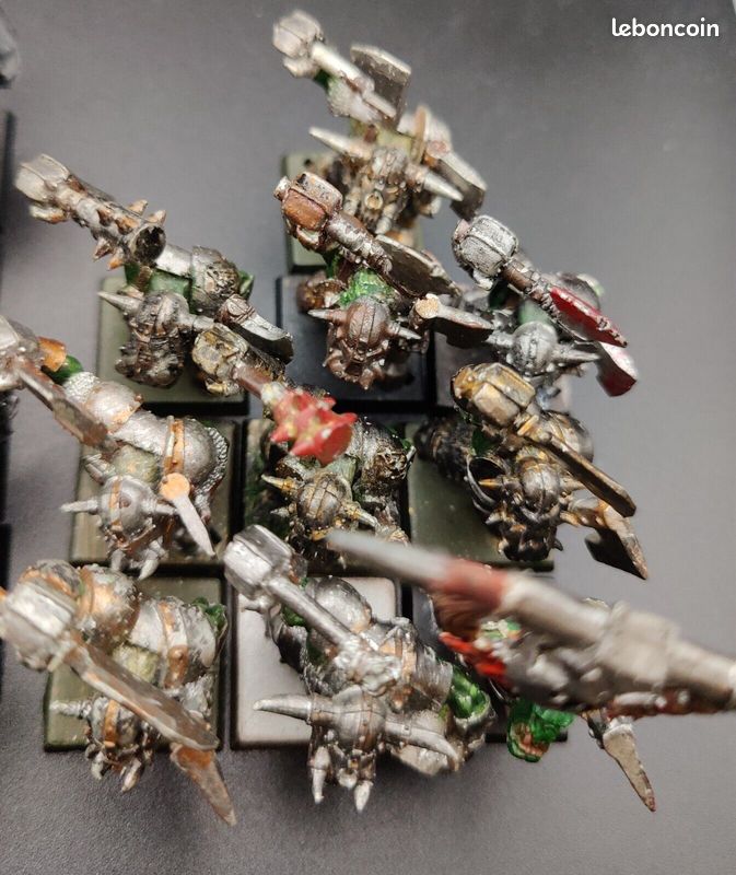 Figurine Warhammer - Orcs Avec Armes D'hast En Métal - Pour Fantasy Battle (FB) - Occasion