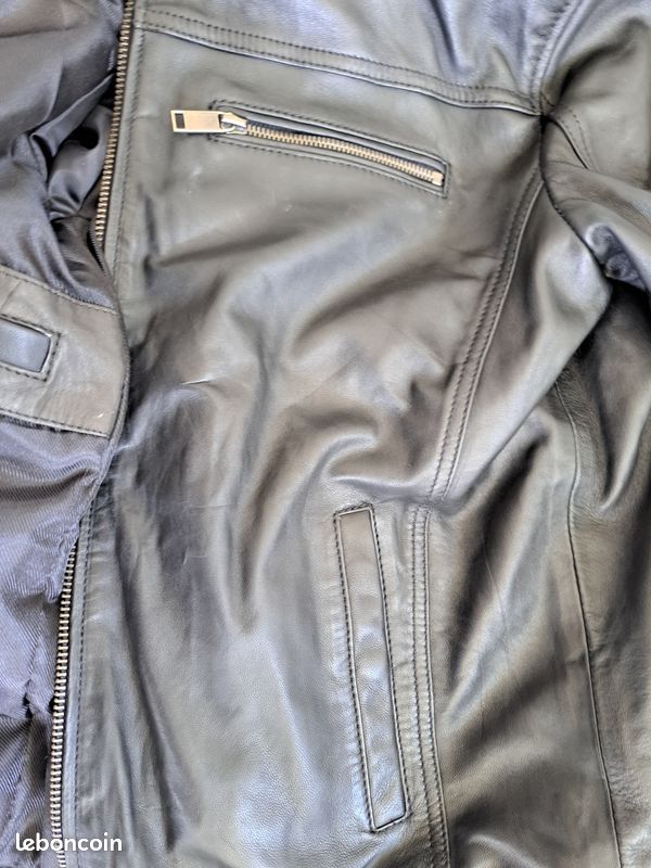Veste en cuir véritable Le temps des cerises neuve étiquette (image 5)