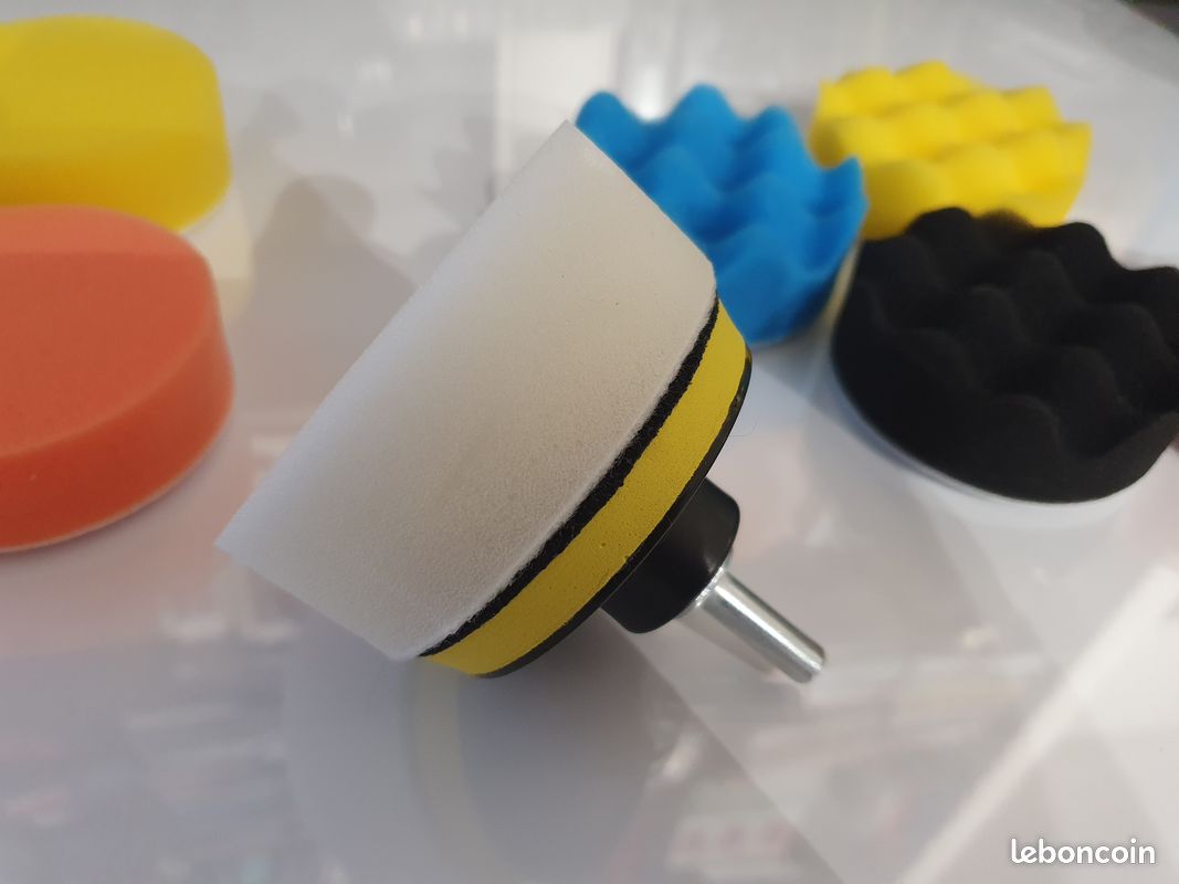 18 éponges 80mm Kit Polissage Voiture Dutreg - 18 Pièces | Tampons Mousse Et Laine 80mm | Pour Polisseuse Électrique Ou Pneumatique Disque Polissage
