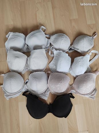 Lot De 2 Soutiens-gorge Fille 10/12 Ans - Sans Armature, Microfibre Rose Pois - Occasion