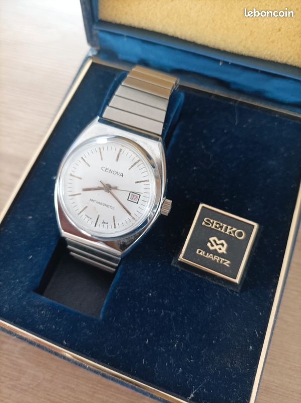 Montre Vintage CENOVA Antimagnétique Pour Dame - Mécanique Manuelle, Boîtier Et Bracelet Acier Doré, Années 60, Neuf De Stock