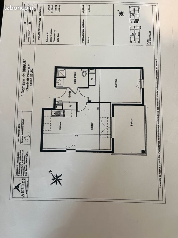 Appartement 2 pièces 43 m² · au Luc · 43 m² · 695 €/mois