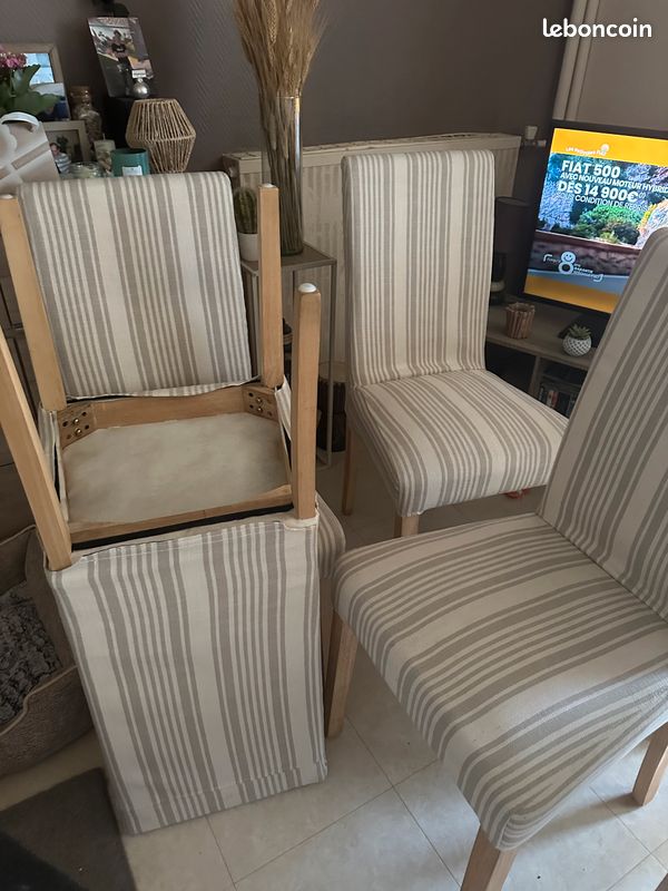 Vends 6 chaises avec housses détachable et lavables en machine (image 4)